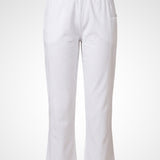 White Cotton Blend Regular Fit Capris