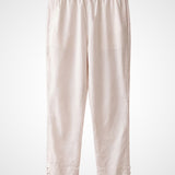 White Lycra Full Length Tapered Fit Pant