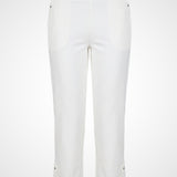 White Straight Fit Cotton blend Capri