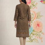 Moor Olive Printed Long Kurta