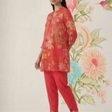 Chandrika Red Floral Printed Cotton Co-ord Set