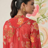 Chandrika Red Floral Printed Cotton Co-ord Set