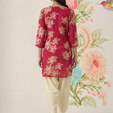 Aboli Red Floral Printed Straight Kurti