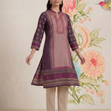 Moor Purple Printed Long Kurta