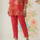 Chandrika Red Floral Printed Cotton Co-ord Set