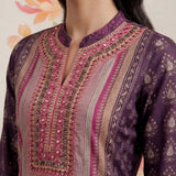 Moor Purple Printed Long Kurta