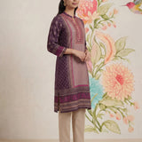 Moor Purple Printed Long Kurta