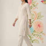 Suroor Ivory Embroidered Chanderi Kurta Set