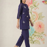 Chavi Navy Embroidered Co-ord Set