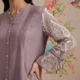 Taal Lavender Embroidered Shirt