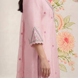 Albeli Pink Embroidered A-line Suit Set with Dupatta