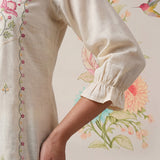White Phool Collection Kurti With Multi-Colour Embroidery