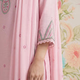 Albeli Pink Embroidered A-line Suit Set with Dupatta
