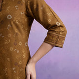 Olive Embroidered Panelled Co-ord Set