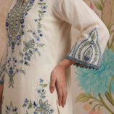 Amoli White Embroidered Kurta Set