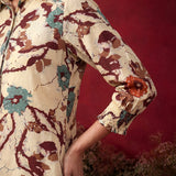 Wine All Over Printed Crepe Shirt