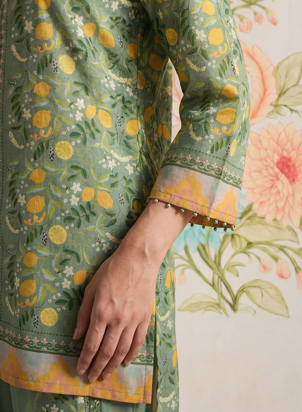 Chenoise Print Saina Chenoise Green Printed Remi Linen Co-ord Set for Women – Lakshita