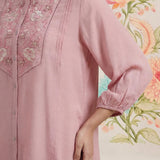 Kissa Pink Embroidered Shirt