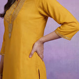 Yellow Embroidered Suit Set with Dupatta