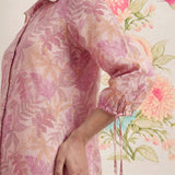 Aro Peach Floral Printed Shirt