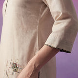Ivory Applique-work Kurta Set
