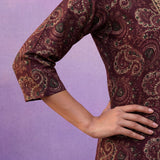 Purple Embroidered Straight Kurta Set