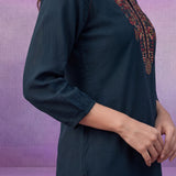 Teal Embroidered Co-ord Set with Raglan Sleeves