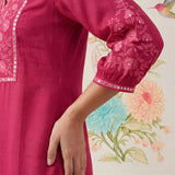 Uma Fuchsia Embroidered Kurta Set