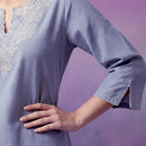 Blue Embroidered Co-ord Set