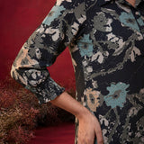 Black All Over Printed Crepe Shirt