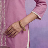 Lavender Embroidered Straight Kurta Set