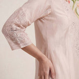 Suroor Light Beige Embroidered Chanderi Kurta Set