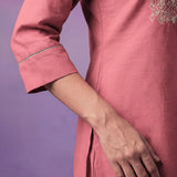 Coral Embroidered Straight Kurta Set