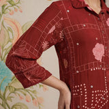 Bani Maroon Printed Straight Kurti
