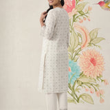 Hina Ivory Printed Straight Kurta Set
