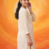 Sehr Ivory Embroidered Silk Kurti