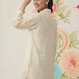 Ivory Embroidered Linen Co-ord Set