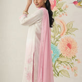 Mysaara Pink Embroidered Georgette Suit Set with Dupatta