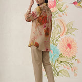 Liz Gold Printed Satin Shirt