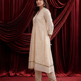 Ivory Embroidered Chanderi Suit Set