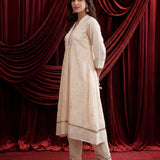 Ivory Embroidered Chanderi Suit Set