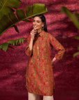 Noor Terracotta Red Printed Cotton Tunic for Women