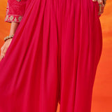 Sanaz Fuchsia Printed Shantoon Co-ord Set