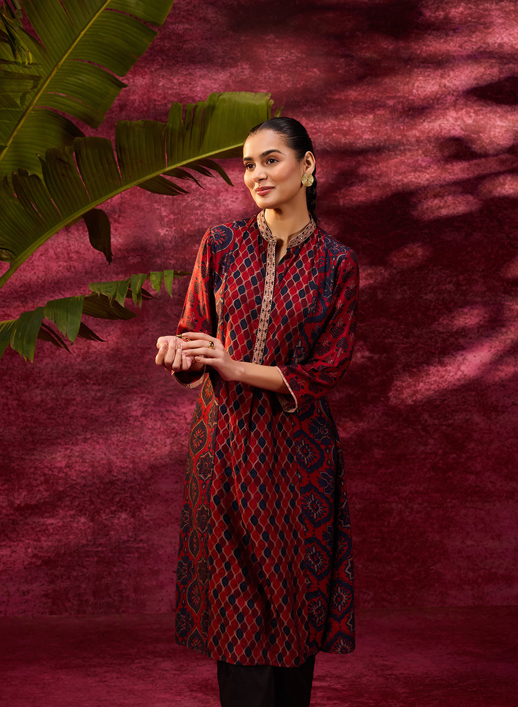 red indo western dress for women Red Indo Western Dress: Custom Party Wear Outfit