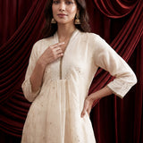 Ivory Embroidered Chanderi Suit Set