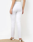 White Regular Plain Pants