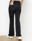 Black Bootcut Jeans Pant for Women with Stone Work on Sides