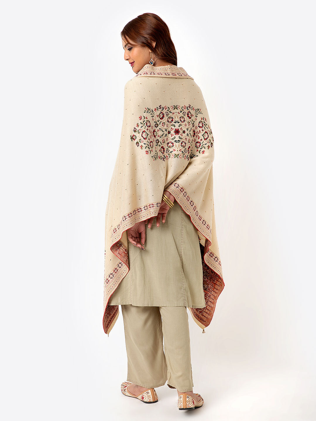 Traditional Camel Versatile Knitted Shawl