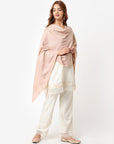 Rose Woolen Shawl with Thread Work Embroidery