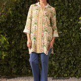 Sierra Green Printed Shantoon Straight Tunic for Women